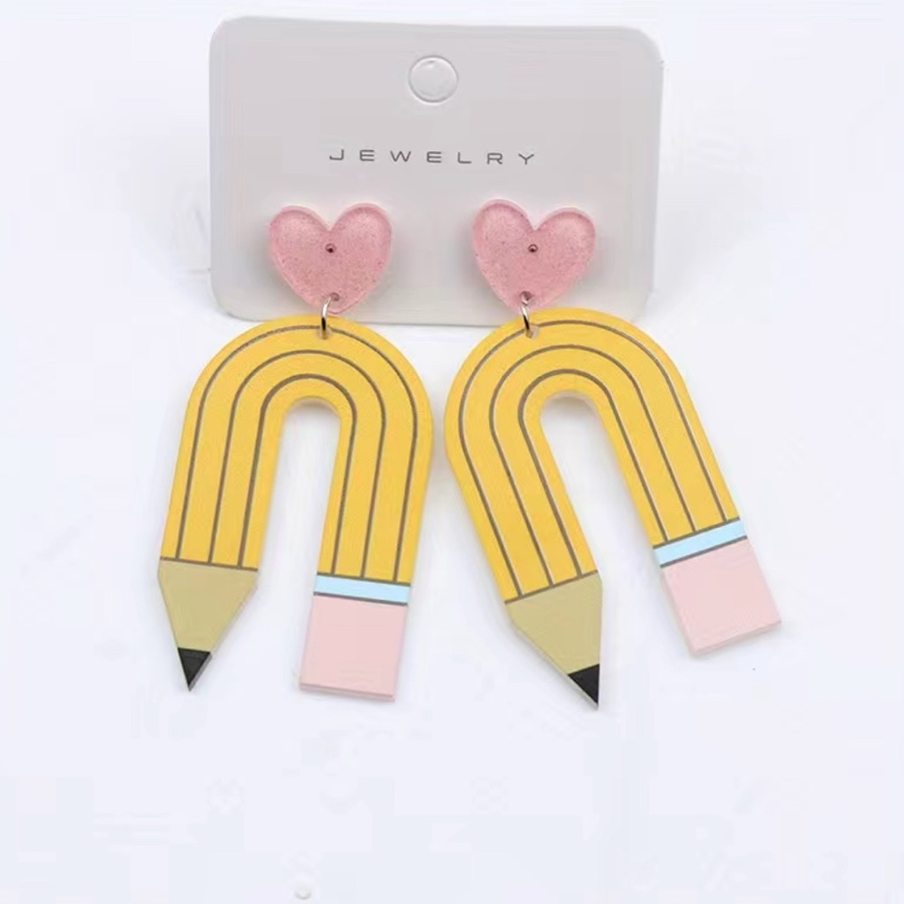 Heart Pencil Earrings